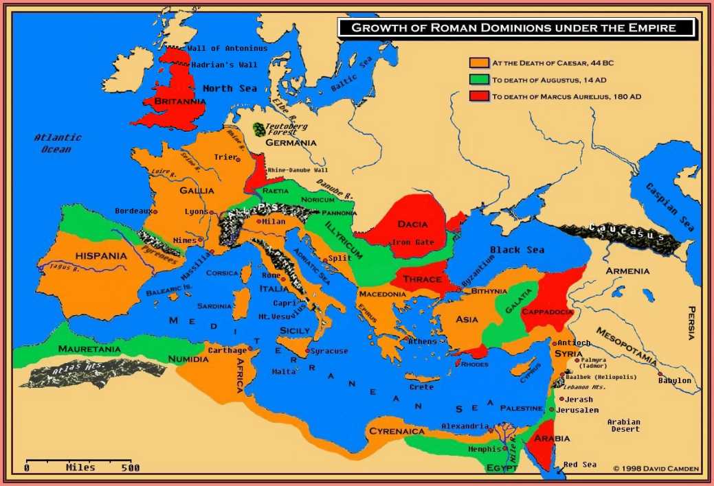 DieAusbreitung des römischen Reichs